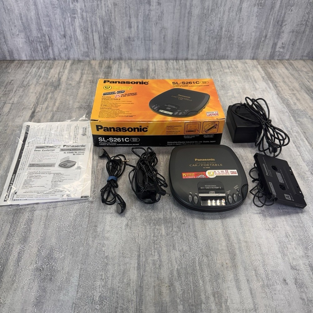 Panasonic SL-S261C Portable CD Player Vintage Anti-Skip Protection. Tested